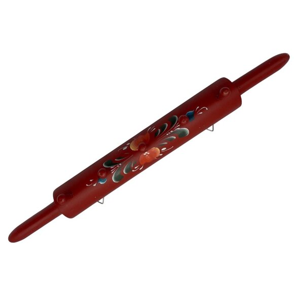 Vintage Wooden Kitchen Rack Norwegian Rosemaling Folk Art Painting - Picture 1 of 13